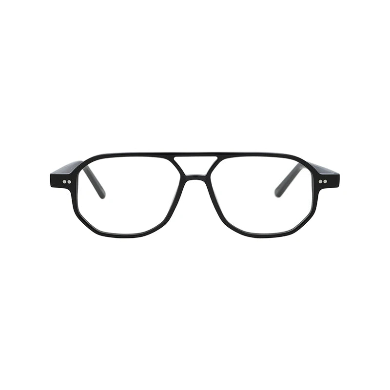 Wholesale Luxury Square Acetate Unisex Double Bridge Diamond Face Shape Eyeglasses Frames for Reading Glasses
