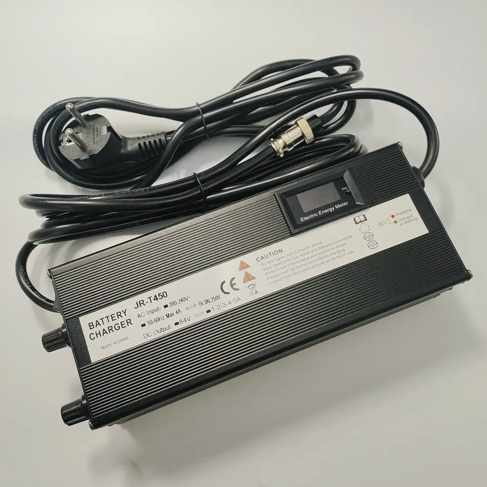84V Charger With Digital Voltage+Current Display SCREEN+Button to Adjust AMPER/Percent Partial Charging Electric Scooter Parts