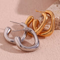 Dreamshow Hollow Hoop Earring Gold Plated Brincos Tarnish Free Earrings Stainless Steel Joyeria De Acero Inoxidable