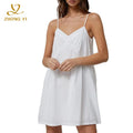 Clothing Factory Wholesale Custom Simple Thin Suspender Women Summer Skirt V Neck Backless Loose Casual Style Short Dresses