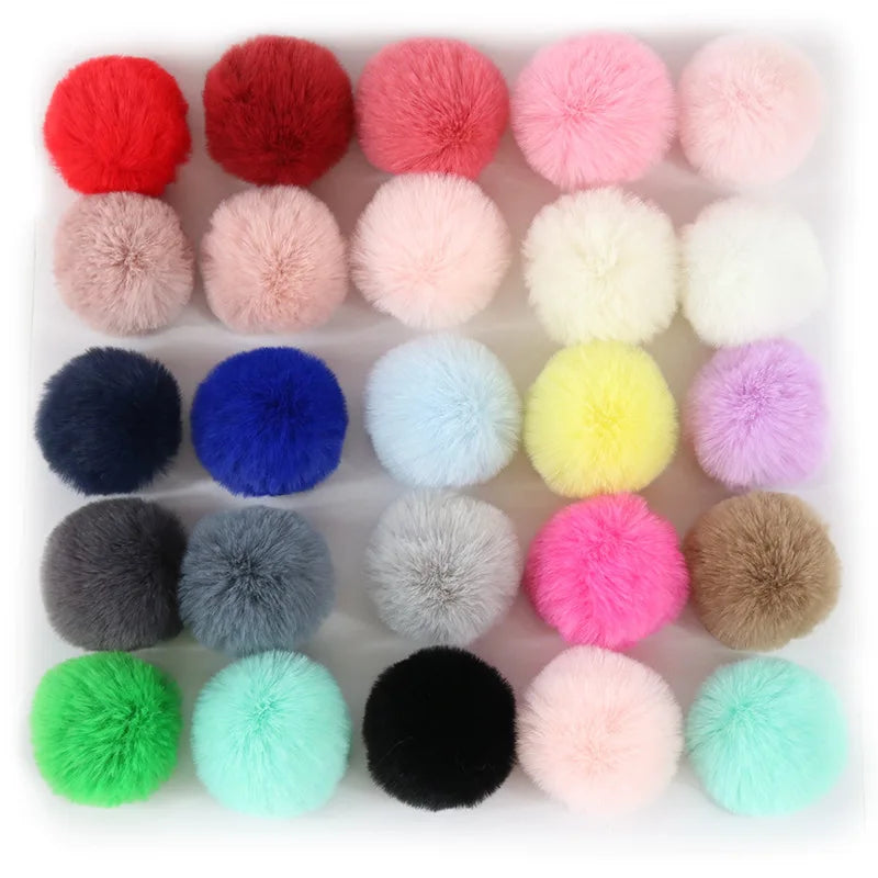 Faux Fur Pom Poms Faux Rabbit Fur Pompoms Made in China Classic Custom Gift Rabbit Hat Rabbit Fur Balls Bulk Wholesale Dyed PELT