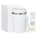 Custom Logo Printed Inner Steel Outer Plastic Insulated Stainless Steel Iced Coffee Cup 12 oz Reusable With Flip Cover Lid