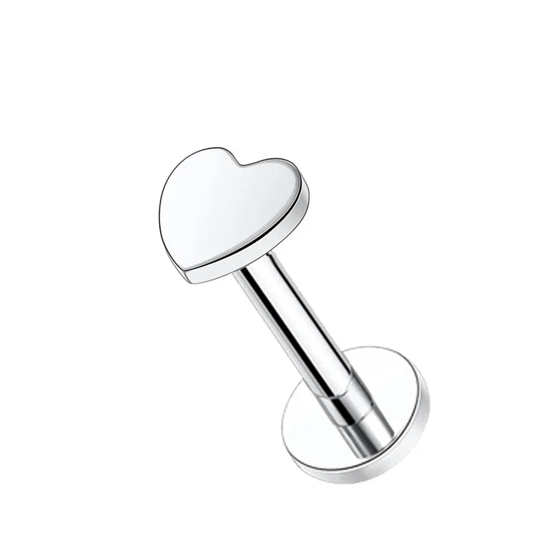 Evorte G23 Titanium Children's Body Piercing Jewelry Moon Star Heart Thunder Cross Threadless Lip Ring Studs Nose Ring Cartilage