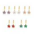 JXX Jewelry's Trendy Gold Brass Zircon Flower Earrings Wholesale Price Fashion Plated Thick Hoop for Women's Party Great Gift