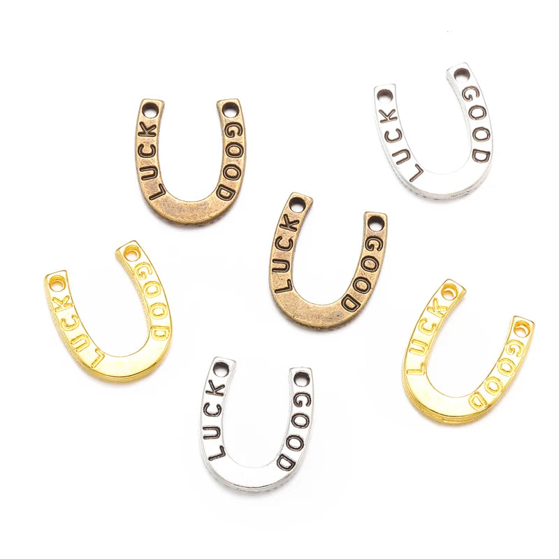 3 Colors Horse's Hoof Charms Pendant for Metal Alloy Jewelry DIY Marking 13*11mm D9321