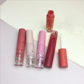 3ml Plastic Colorful Gradient Matte Lip Glaze Tube with Brush for Lady Beauty Round Empty Portable Lip Gloss Container Packaging