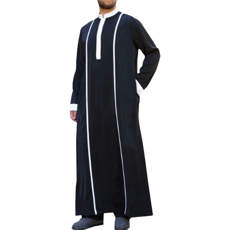 Man Full Length Loose T Shirts Full Sleeve Maxi Muslim Style Islamic Men Robes Dress Kaftan Saudi Arabia