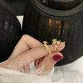 Trendy Christian Copper Fashion Simple Ins Temperament Opening Ring Hipster Personality Princess Cut Zircon Star Female Index