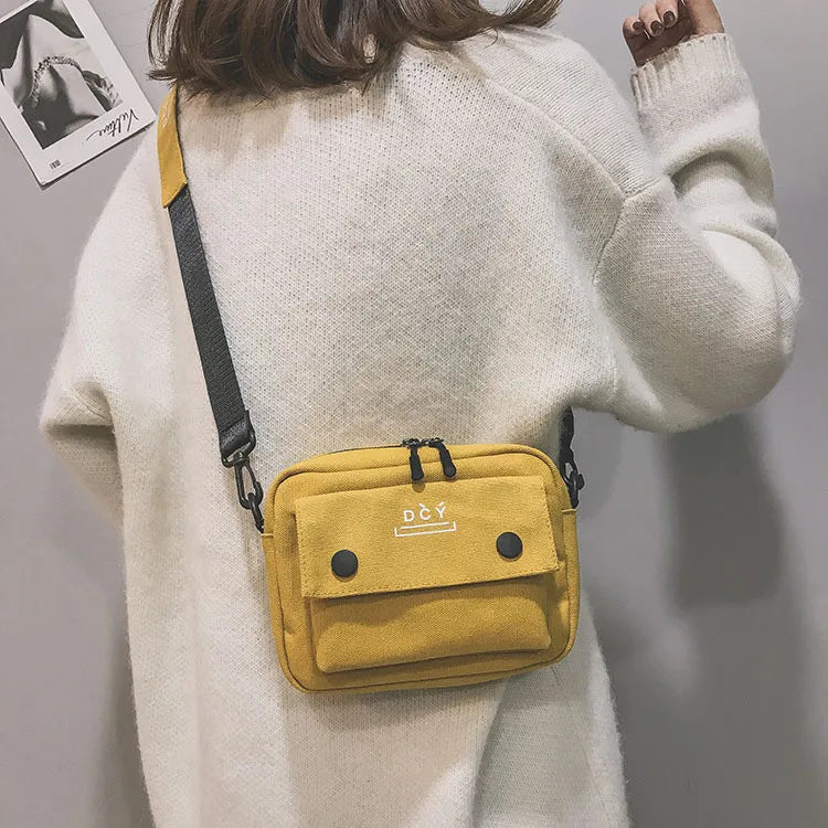 One Shoulder Custom 2022 New Korean Simple Women Shopping Leisure Letter Canvas Messenger Bag China Fujian Unisex XXN Model