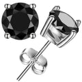 Dropshipping New Option White Gold Plated 925 Sterling Silver Lab Created Black VVS Moissanite Diamond Solitaire Stud Earrings MegaBDM