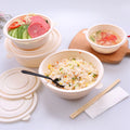 Biodegradable Cornstarch Bowls Plastic Noodle Takeaway Waterproof Ramen Bowl Set Disposable Soup Bowl With Lid