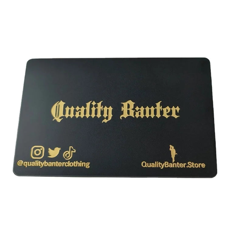 Bulk  Blank Aluminum Metal Tool Polished Stainless Steel Business QR Gold Complementary Card