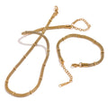 JINYOU 411A Women's Waterproof Bracelet and Necklace 18K PVD Plated Gold Metal Chain Stainless Steel Jewelry Set