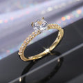 Classic Sparkling Zircon Engagement Wedding Ring Fashion Natural Diamond Cubic Zirconia Ring Anillo De Compromiso Oro