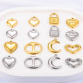 Wholesale Moon Heart Stainless Steel Pendant DIY Key Chain Necklace Bracelets Fine Charms Jewelry Lock Pendants