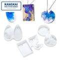 RTS Crystal Epoxy Molds Creative Ladder Round Water Drop Resin Mold Island Shape Pendant Handmade Jewelry Silicone Mold
