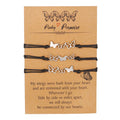 Best Friends Stainless Steel Butterfly Bracelet Handmade Woven Friendship Bracelets With Card for Women