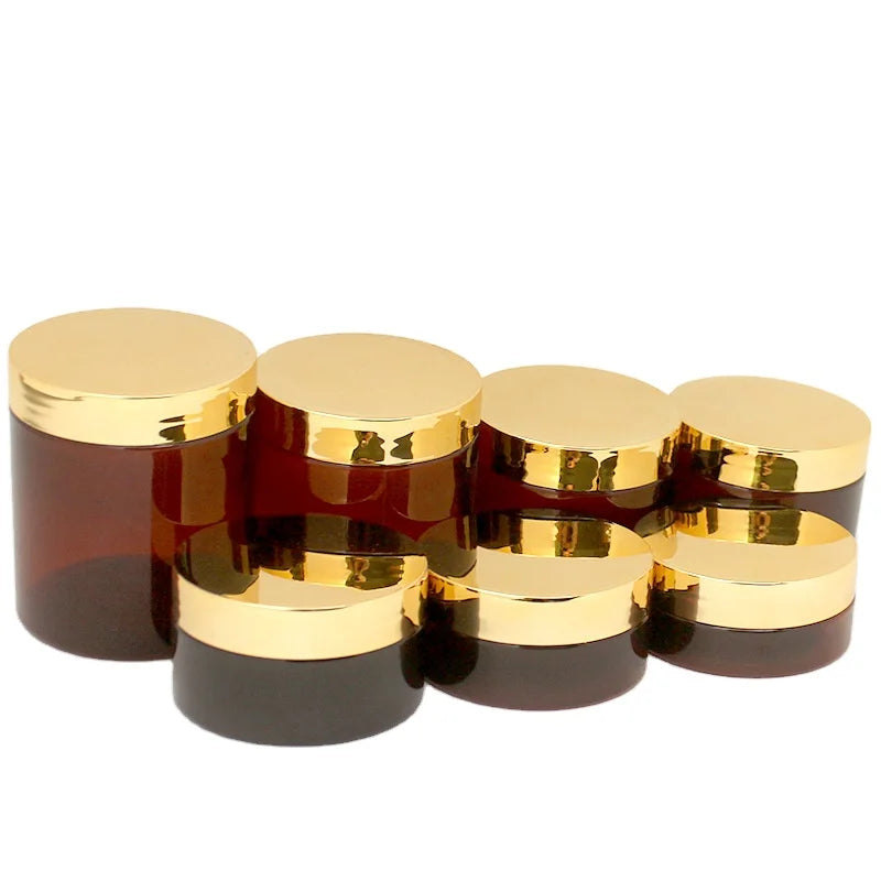 PET Jar 10oz 300g 500g Dia.89 Brown Wide Mouth Bottle Empty Plastic Cream Jar Face Facial Cream Pot Cosmetic Packaging Container