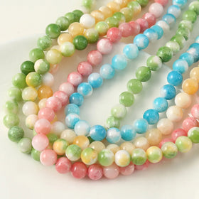New Persian Jade Loose Beads 8mm 10mm 12mm High Grade Colorful Real Stone Natural for Bracelet Making