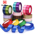 Ribbon Wholesaler 100% Polyester 25 mm Satin Ribbon Roll Various Color With Gold Trim Gift Ribbon for Wrapping