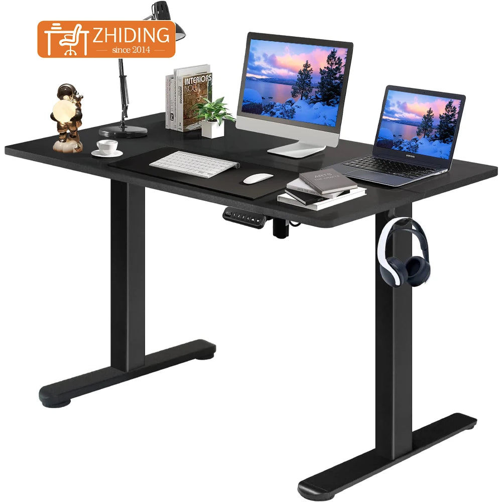 Home Office Furniture Anti Collision Single Motor Height Adjustable Sit to Stand Lifting Desk