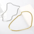 5.5mm Non Tarnish Mens Jewelry Set Necklaces and Bracelets Stainless Steel Gold Plated Chain Necklace for Men