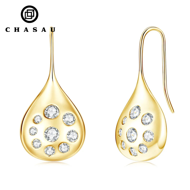 925 Silver CTTW 1.60 Carat 3.5mm&3mm&2.7mm&2.5mm&2.3mm&2mm Round Full VVS1 Moissanite Women Large Drop Dangle Ear Hook Earrings