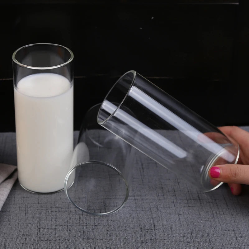 Wholesale Handmade Mouth Blown Borosilicate Heat Resistant Transparent Glass Coffee Mug Classic Simple Microwave Dishwasher Safe