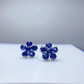 Hot Sale Luxury Stud Earrings for Women CMA Certified Natural Sapphire Gold Plated for Anniversary Party Gift