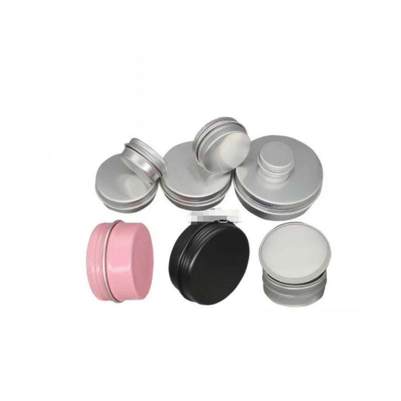 Cosmetic Recyclable Round Silver Lid Tin Box Containers in 5ml-300ml Sizes with Aluminum Screw Cap