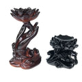 Wholesale Custom Beautiful Crystal Sphere Stand Wooden Lotus Sphere Holder for Meditation Decoration