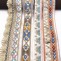 Embroidered Fabric Woven Ribbon Vintage Ethnic Embroidery Lace Ribbon for Clothes Bag Accessories