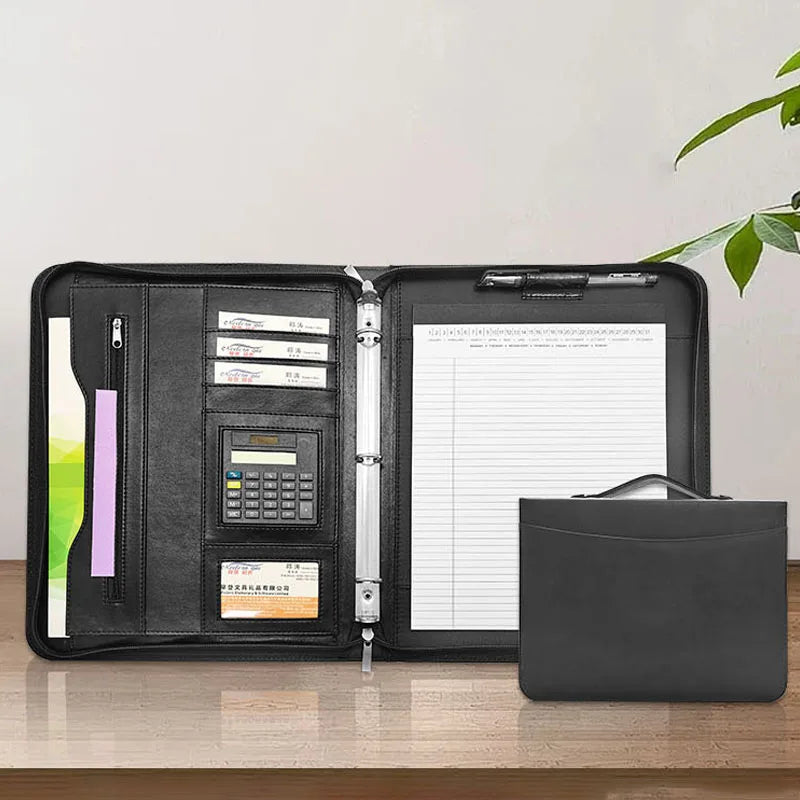 Modernqiu Cheap Art Multi-function A4 Size  PU Leather Portfolio Travel Organizer Business Portfolio