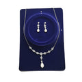Shiny Silver Dainty Bridesmaid Jewelry Set Water Drop Pearl Romantic Crystal New Arrival Shiny CZ Necklace Earring for Wedding