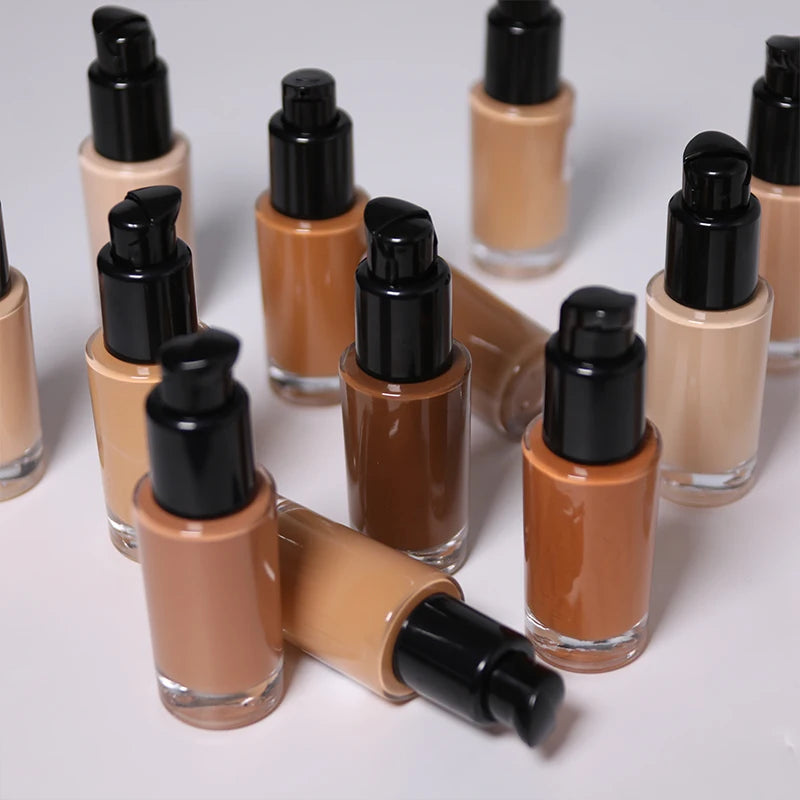 8 Stock Colors Matte Liquid Foundation Full Coverage Waterproof Long-Lasting Vegan Cruelty-Free Face Base Makeup