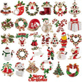 Manufacturer Luxury Merry Christmas Gift Brooches Christmas Tree Stocking Reindeer Snowflake Santa Claus Snowman Badge Brooch