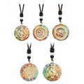 Ogan 7 Chakra Round Gravel Pendant Gravel Stone Healing Orgonite Meditation Healing Crystal Gemstone Pendants Energy Necklace