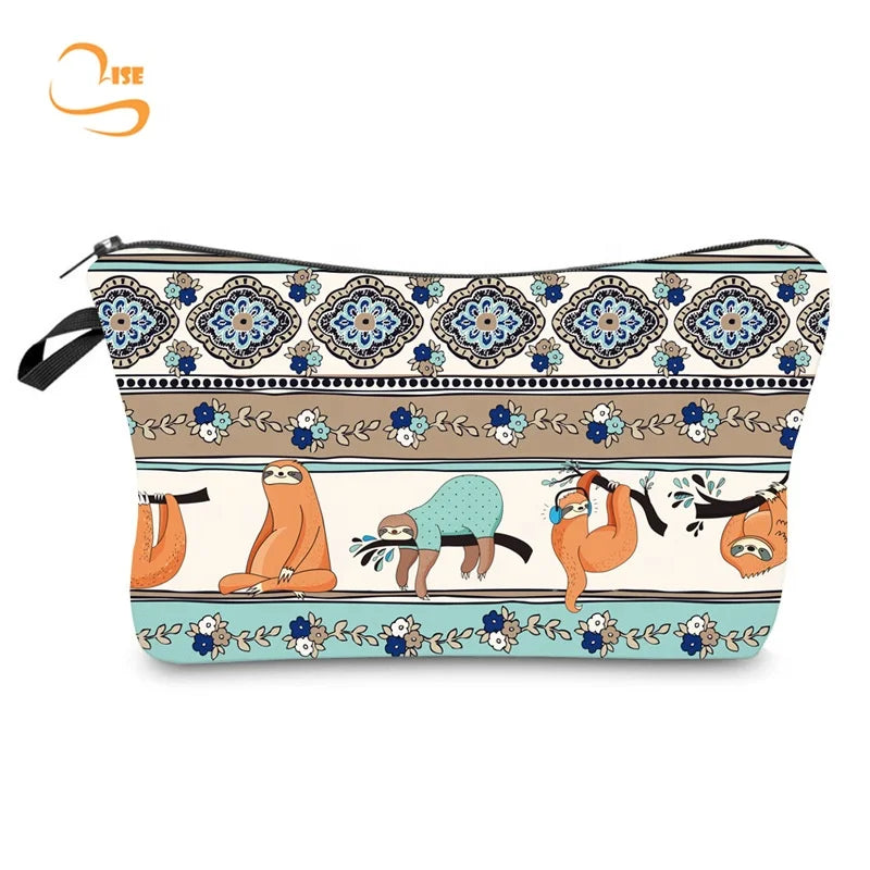 Printed Toiletry Pouch Waterproof Cosmetic Bag with Zipper Packing Bag Woman Travel Storage Makeup Bag