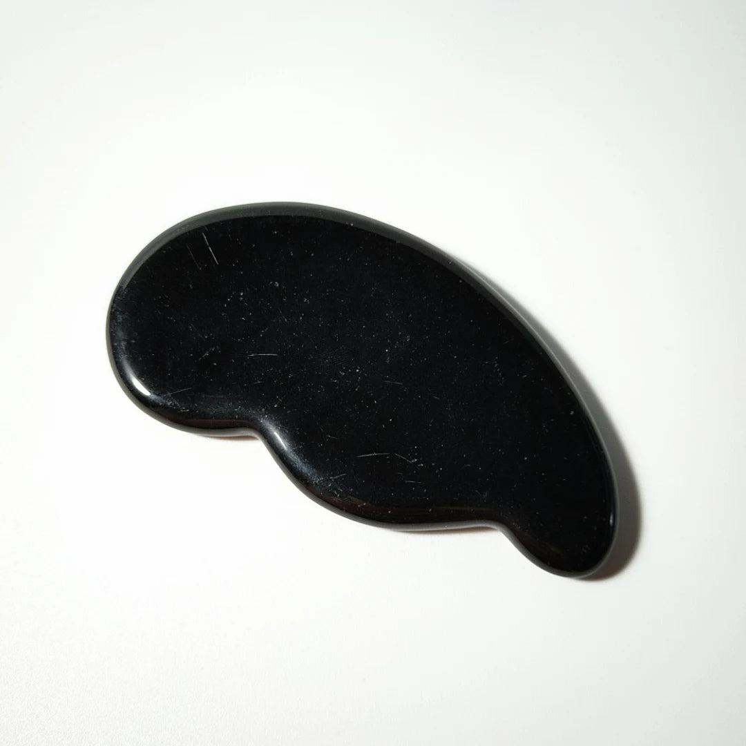 Huiying Large Quantities beauty personal care authentic Black Obsidian gem gua sha stone eye mask board gem guastone