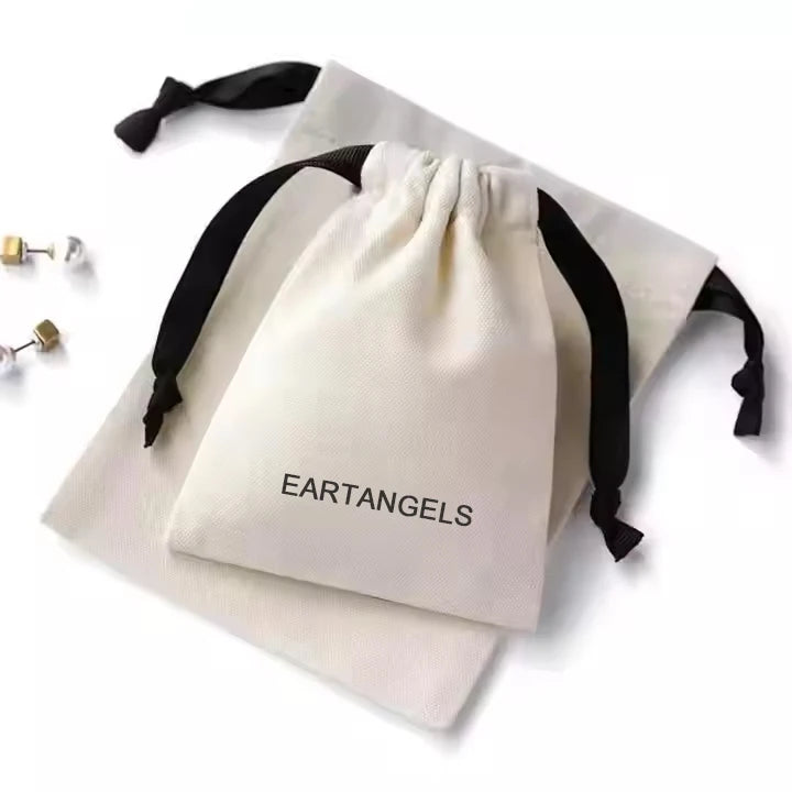 Bracelet Earrings Brooch Packaging Bag Drawstring Pouch Bags Reusable Blank Organic Cotton Drawstring Bag with Logo