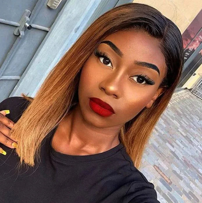 Brazilian Virgin Remy Raw Silky Straight Human Hair Transparent for Lace Front Wig Dark Brown 13x6 Short Bob for Women