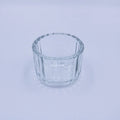 Factory Wholesale Wide Mouth Striped Clear Glass Candle Container Holder Jar 48ml Custom Color Home Decoration