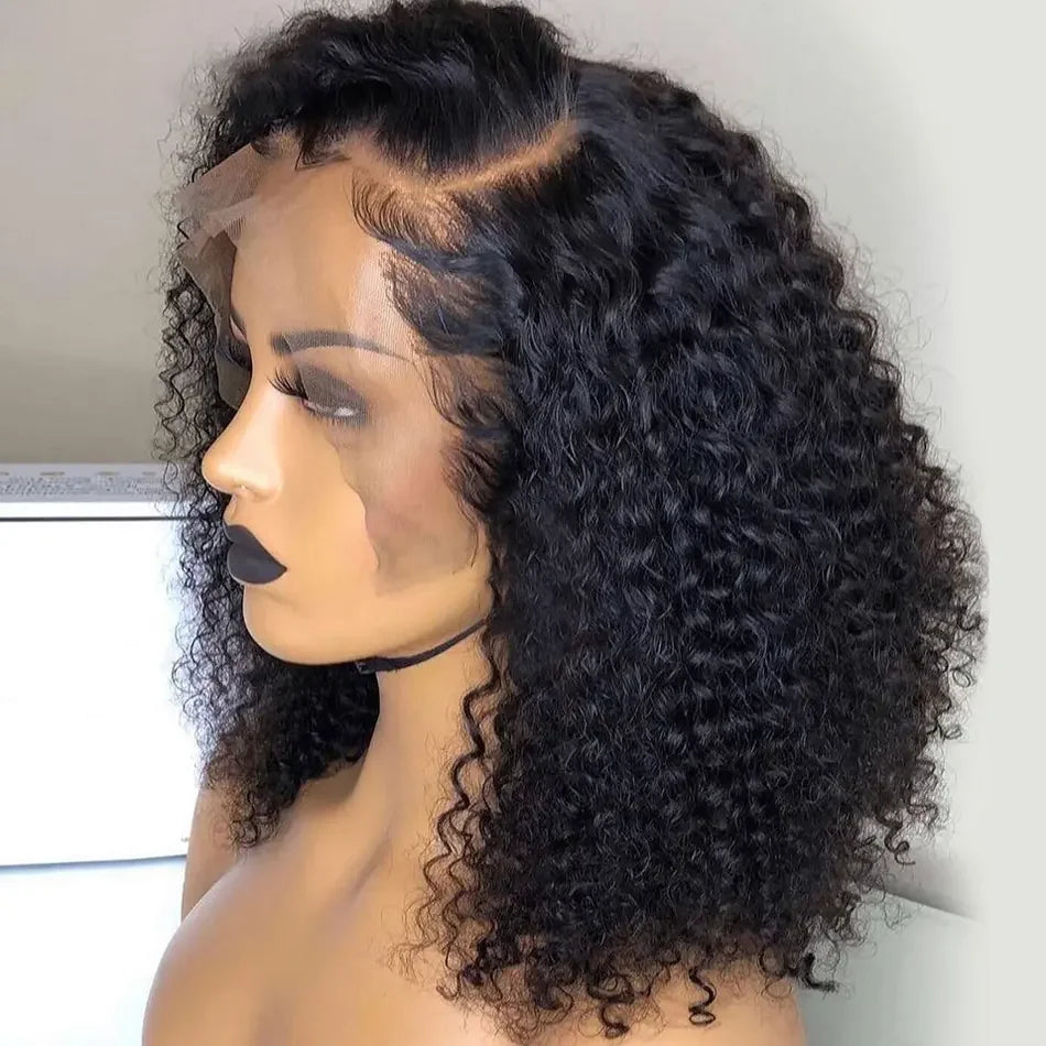 Cheap Short Bob Wigs Human Hair Kinky Curly Lace Front Wigs Human Hair Wholesale Glueless HD Lace Frontal Wigs for Black Women