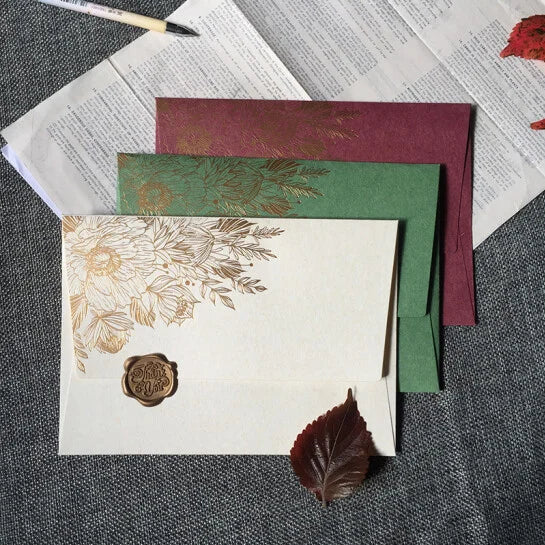 Free Design Custom Luxury Thank You Cards Greeting Business Printing Package Paper Visiting Black Embossed Gold Foil Envelope