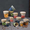 Handmade Espresso Coffee Clay Tea Cup Reactive Glaze Crinkle Water Cup Vintage Irregular Latte Mug for Gifts