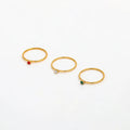 Joolim Jewelry Wholesale 18K Gold Plated Mini Colorful CZ Stainless Steel Rings for Women Rings MegaBDM