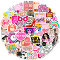50PCS Fashional Feminist Decals for Female Laptop Bottle Car DIY Inspirational pink Girl boss Sticker