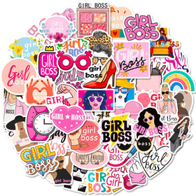 50PCS Fashional Feminist Decals for Female Laptop Bottle Car DIY Inspirational pink Girl boss Sticker