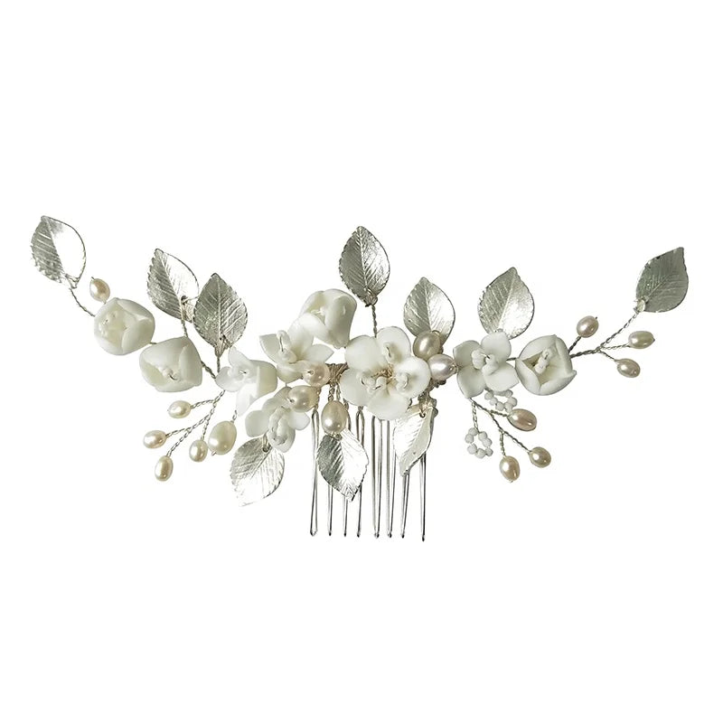 Prom Party Hair Accessories Floral Wedding Headdress Bridal Hair Combs for Women Hairstyle Headpiece