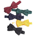 Polyester Adjustable Casual Unisex Knit Bow Tie Red Green Navy Colors Dot Pattern Durable Breathable Eco-Friendly Wedding